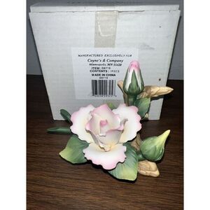 Coyne's & Company Rose And Rosebud Ceramic Piece New In Box Bisque Vintage‎